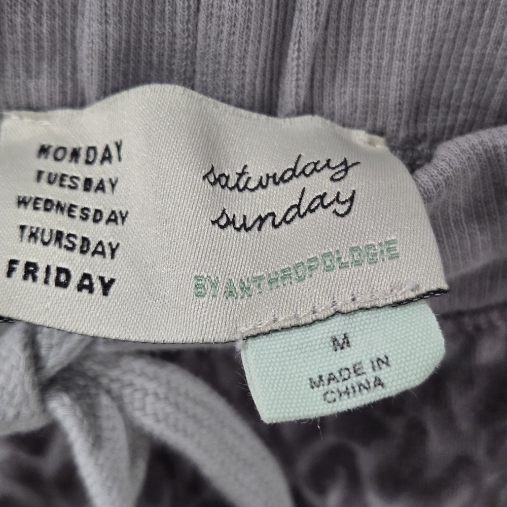 ​Saturday Sunday Anthropologie Gray Soft Leopard Print Joggers Cozy Core Size M - Picture 5 of 8